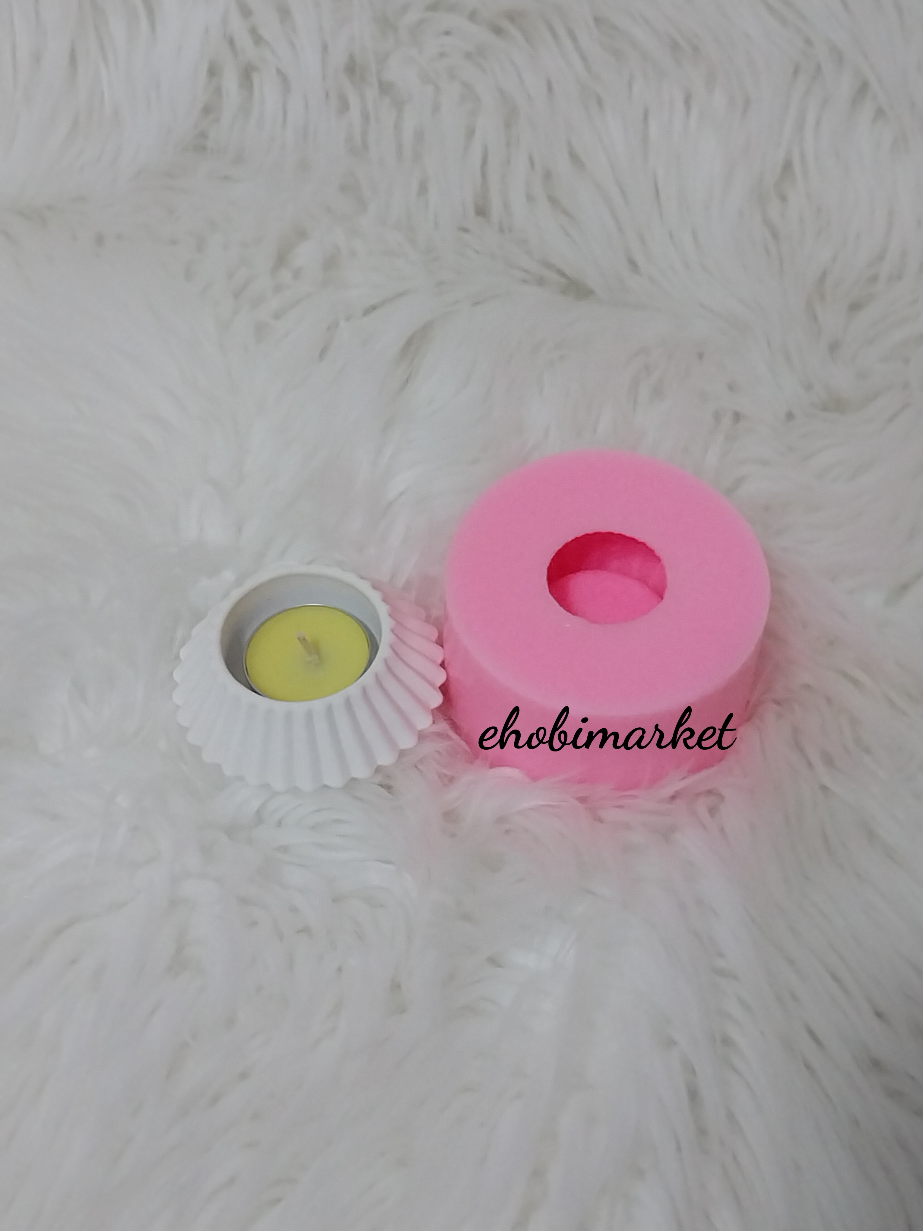 Çizgili bombe mumluk silikon kalip