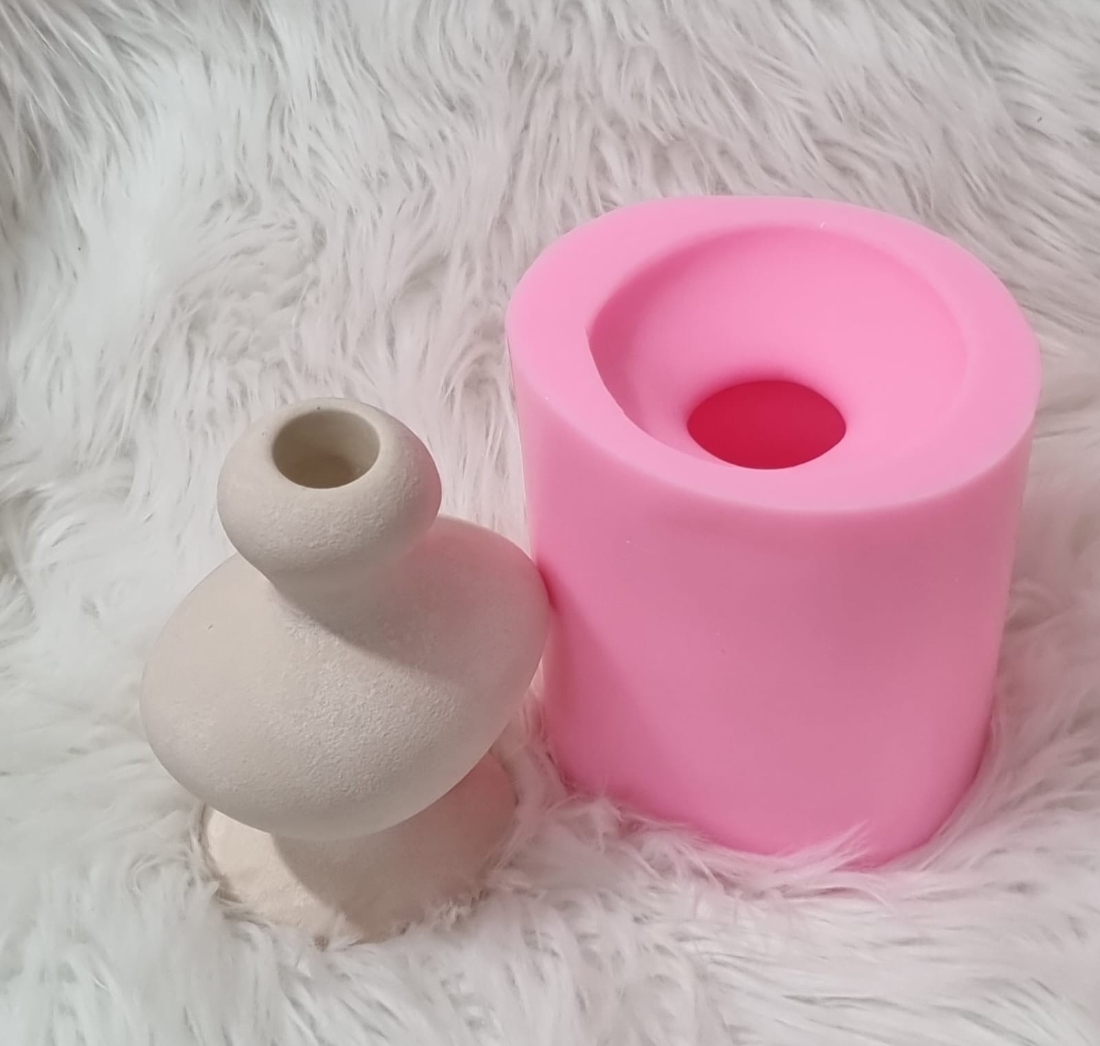 Hm stoneware dokulu şamdan silikon kalip