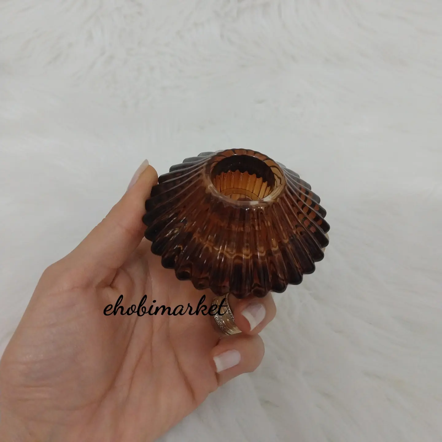 Çizgili bombe şamdan silikon kalip