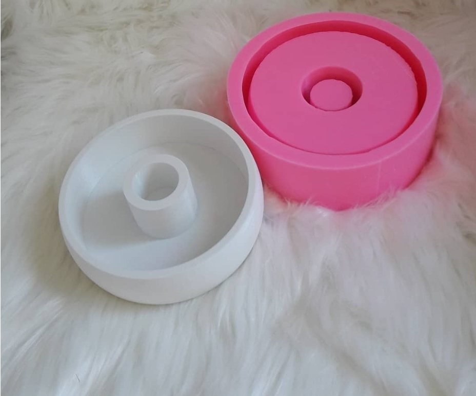 Yuvarlak büyük  şamdan silikon kalip