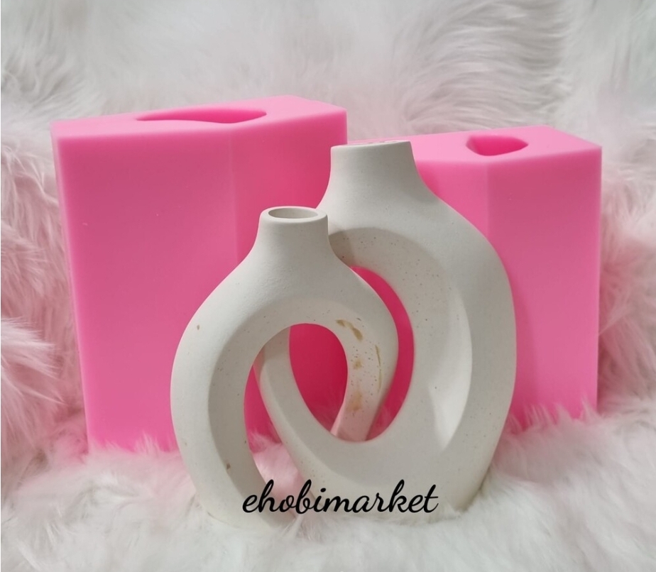 Geçmeli ikili vazolar silikon kalip