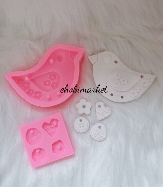 Asmali kuş set silikon kalip