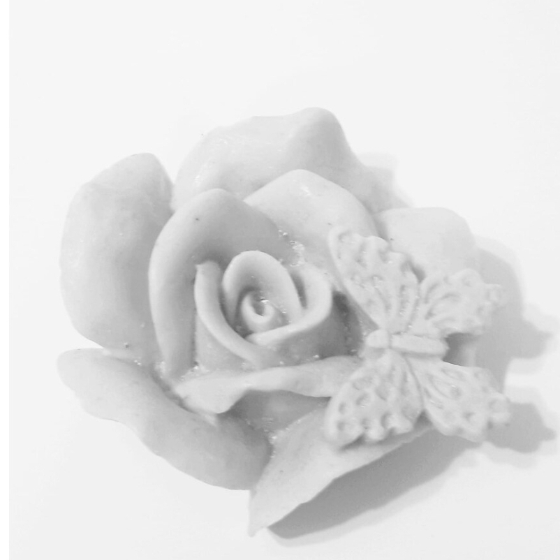 Kelebekli gül silikon kalip