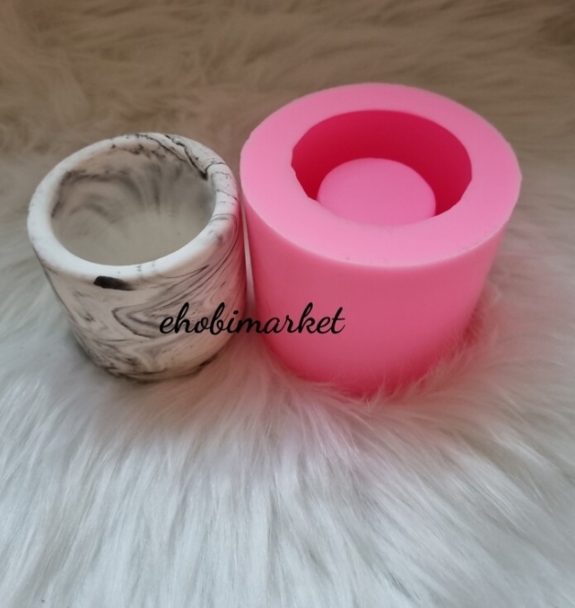 Düz sukulent saksı silikon kalip